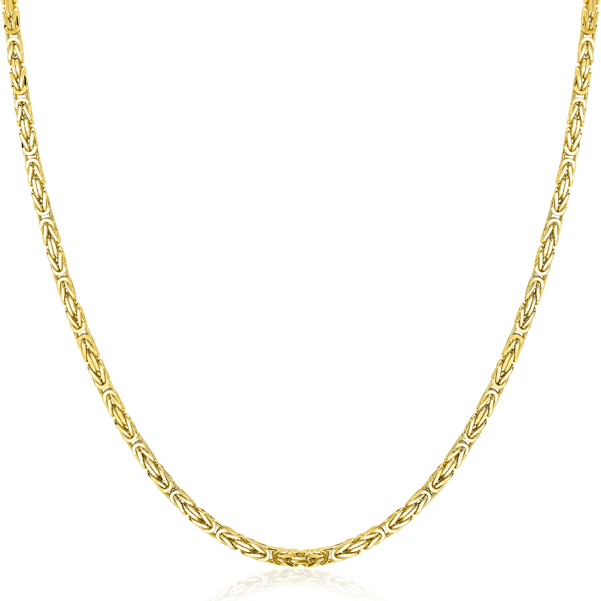 ZINZI gold plated zilveren massieve koningsschakel ketting (2mm breed) 42-45cm ZIC2846G