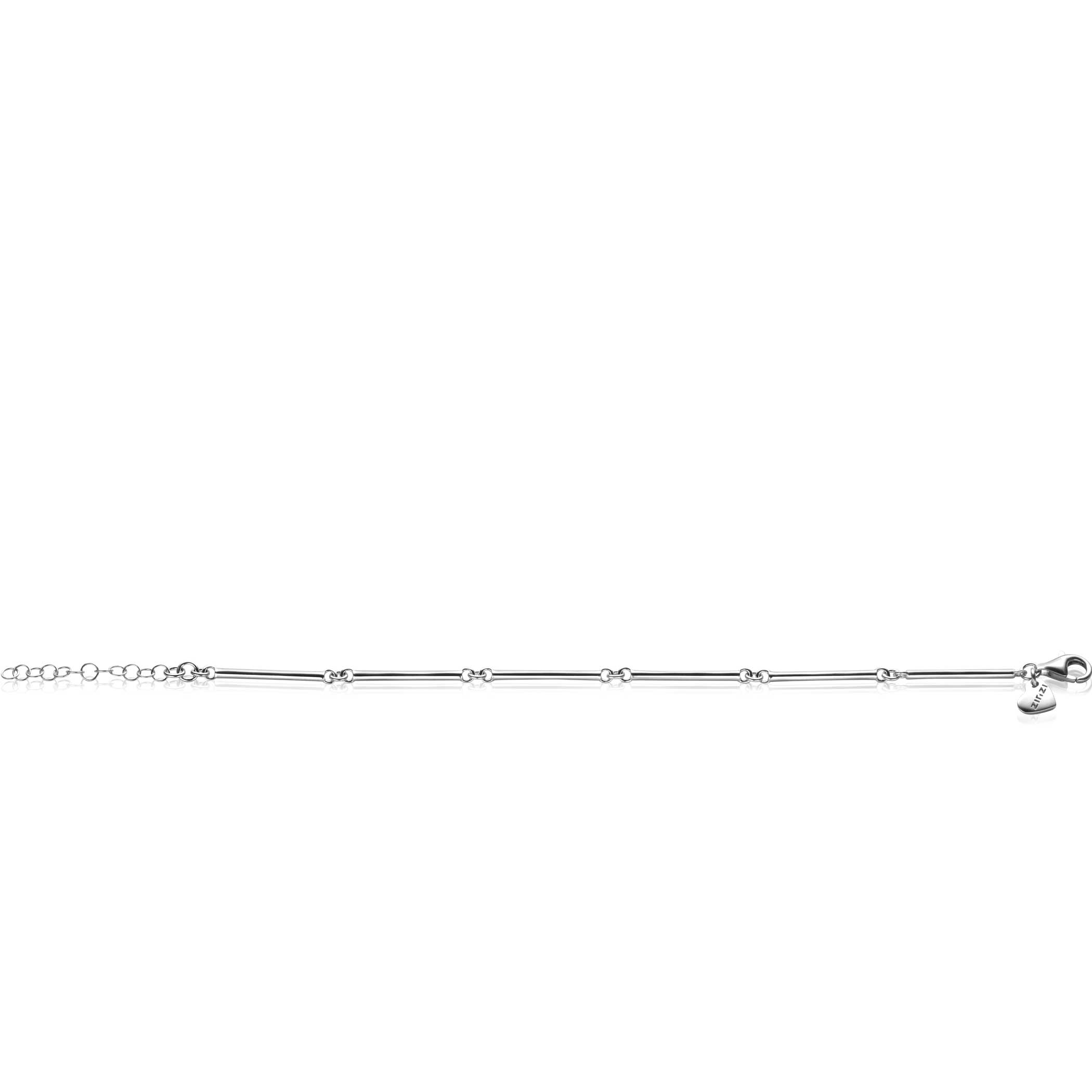 ZINZI zilveren armband met lange gladde staafjes 16,5-19,5cm ZIA2539