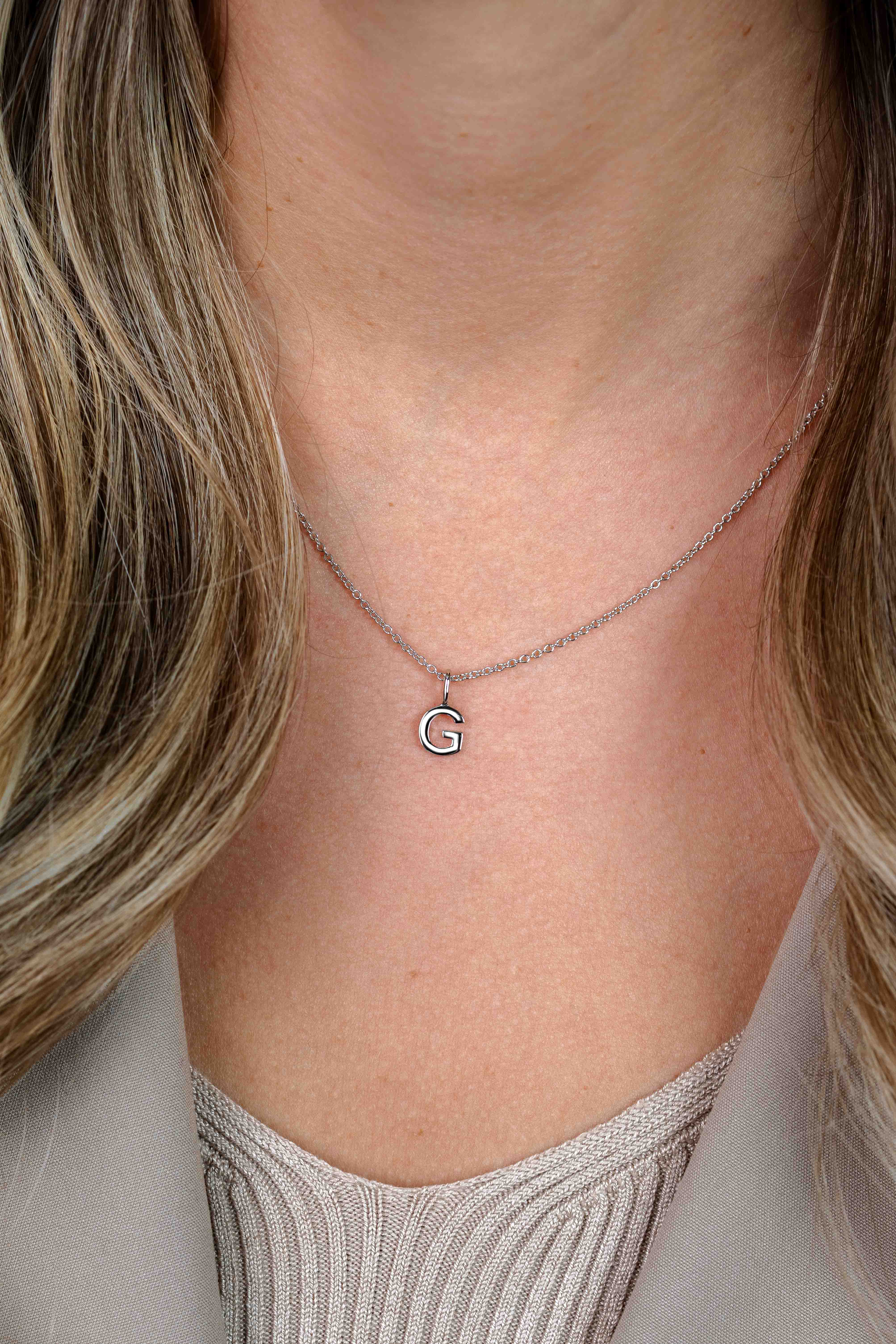 ZINZI zilveren letter hanger G ZIH2140G