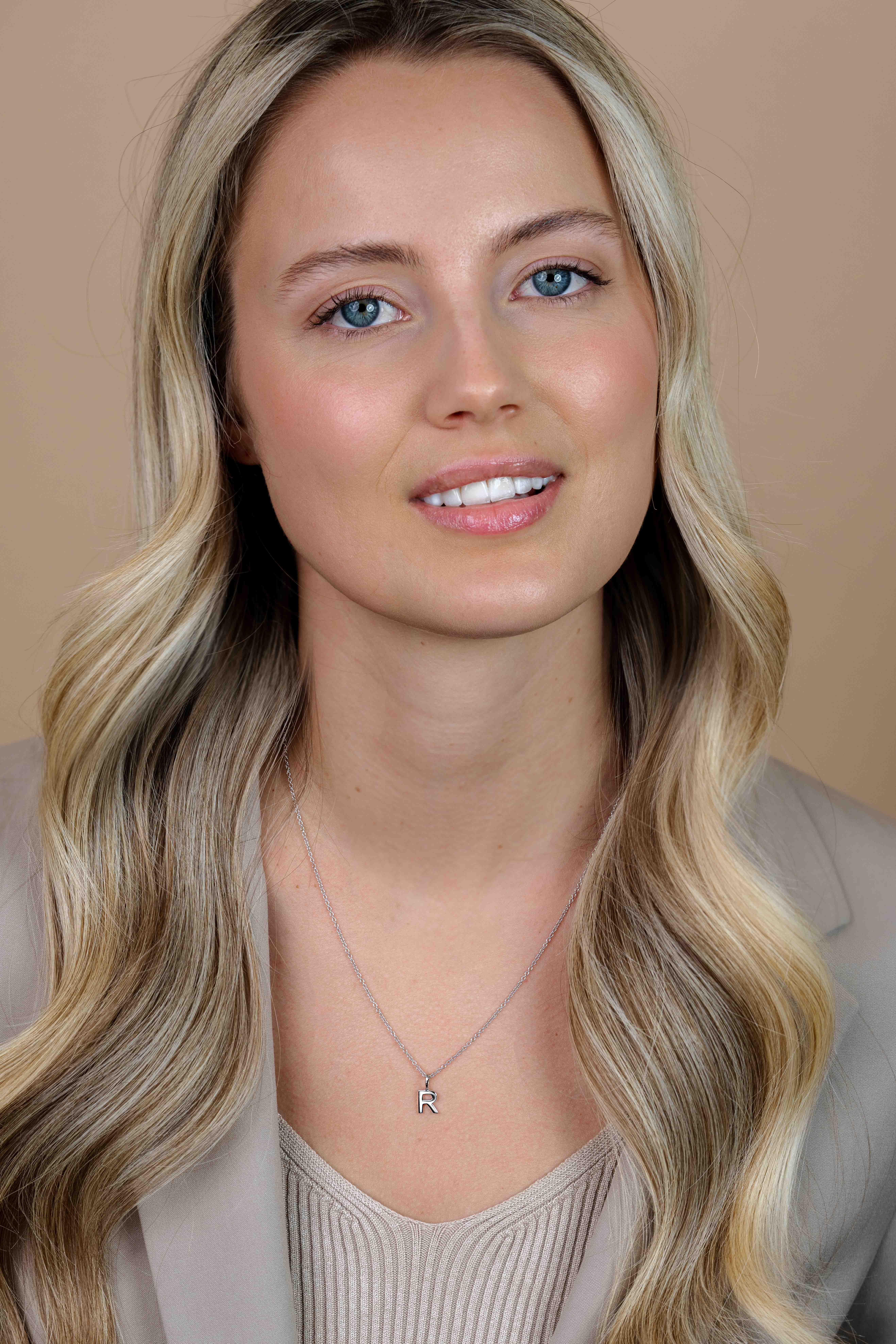 ZINZI zilveren letter hanger R ZIH2140R