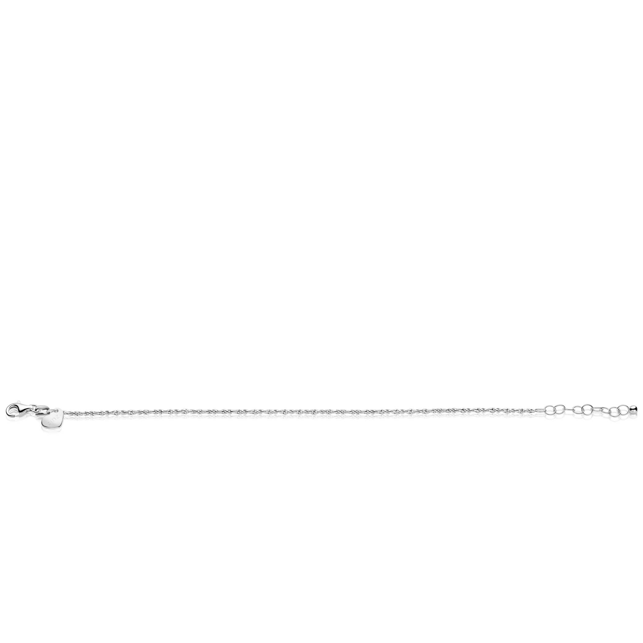 ZINZI zilveren organisch gedraaide schakel armband (1,8mm breed) 17-20cm ZIA2843