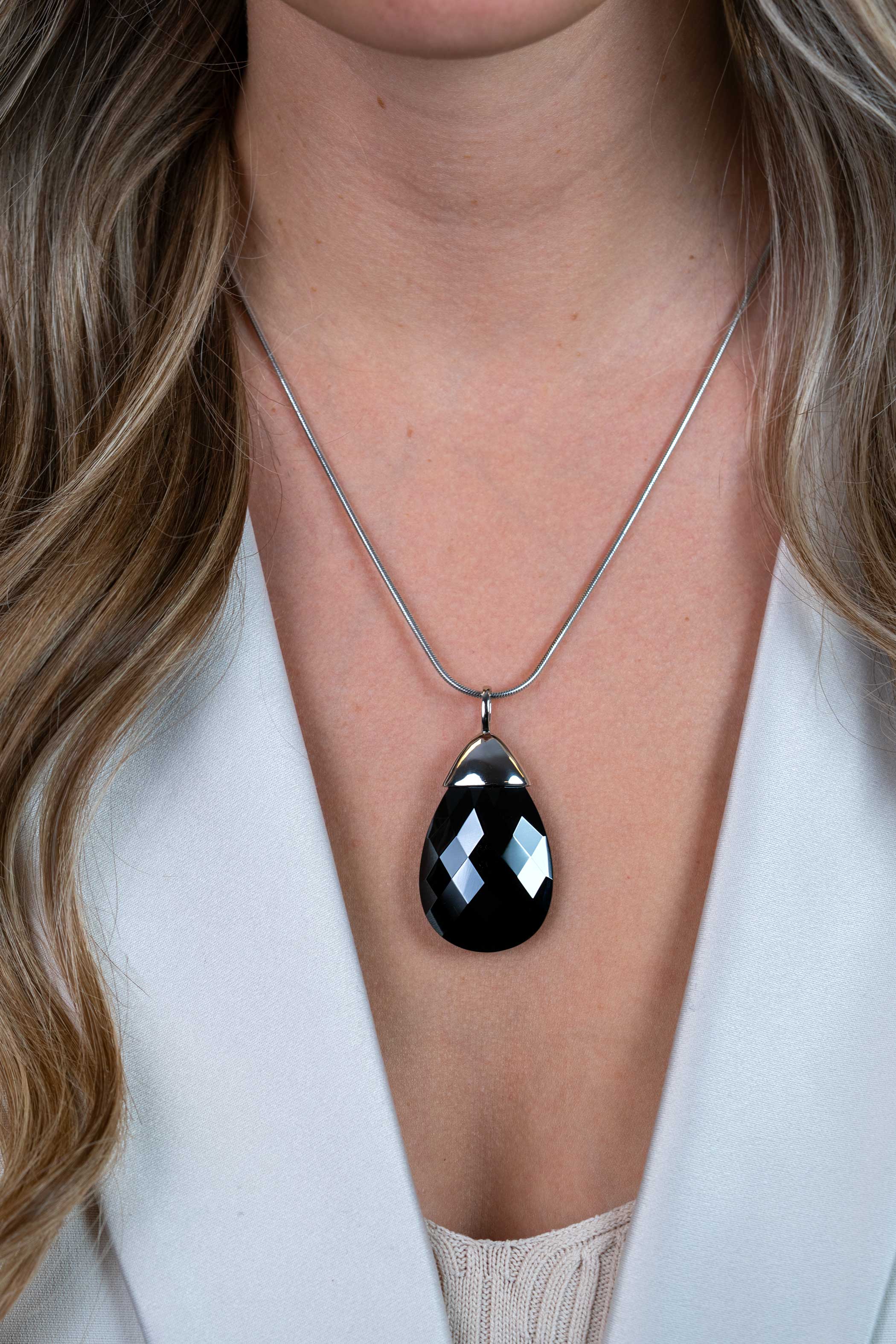 Zinzi zilveren hanger zwart ZIH555Z