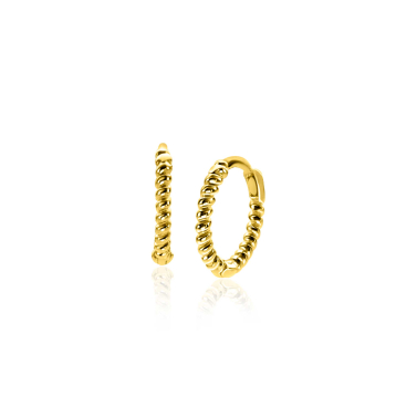 10mm ZINZI Gold 14 krt gouden oorringen, luxe klapsluiting 10x1,3mm ZGO468