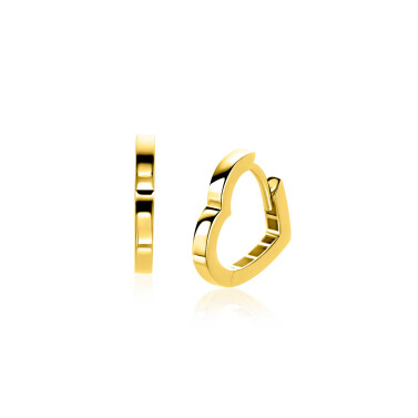 15mm ZINZI Gold 14 krt gouden oorringen in hartvorm met luxe klapsluiting 2mm vierkante buis ZGO574
