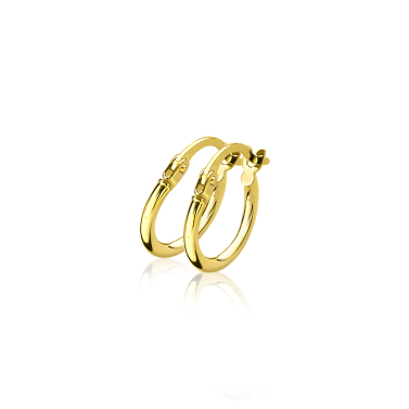 ZINZI Gold 14 karaat gouden oorringen ronde buis 12 x 1,5mm ZGO125



