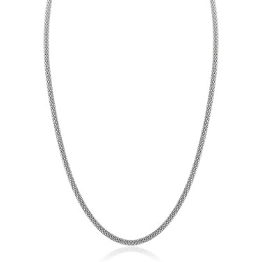 ZINZI zilveren popcorn ketting 3mm breed 42cm ZIC2765