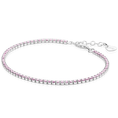 ZINZI zilveren tennis armband 2,1mm breed met rijzetting roze zirconia's ZIA2891R