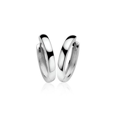 20mm ZINZI zilveren oorringen 3mm glad met luxe klapsluiting ZIO190
