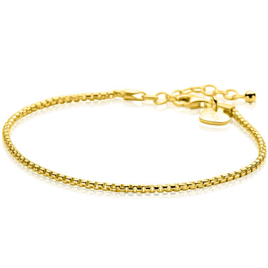 ZINZI gold plated zilveren ronde Venetiaanse schakel armband (1,8mm breed) 17-20cm ZIA2842G