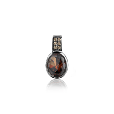 Zinzi zilveren hanger bruin ZIH1045C 