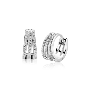 13mm ZINZI zilveren multi-look oorringen met luxe scharniersluiting 6mm breed ZIO2727