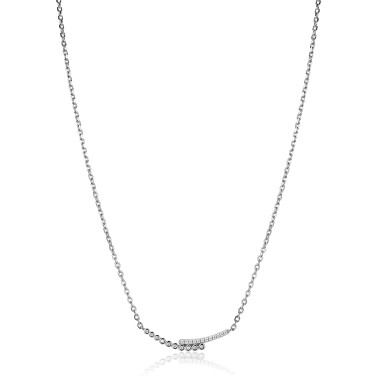 ZINZI zilveren ketting 42–45cm met staafjes bezet met witte zirkonia’s ZIC2729