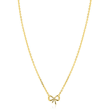 ZINZI gold plated zilveren ketting 42–45cm met sierlijke strik, bezet met witte zirkonia ZIC2724Y