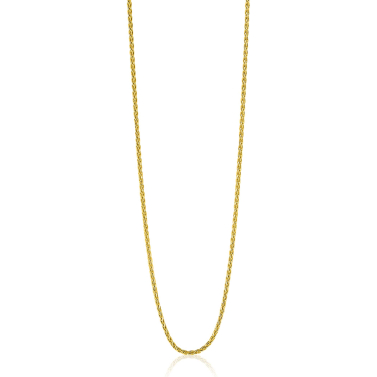 60 cm ZINZI zilveren palmier ketting geel verguld ZILC-P60G