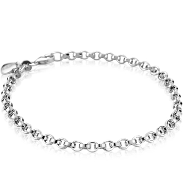 ZINZI zilveren schakelarmband rond 3,5mm ZIA1702
