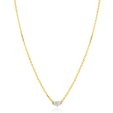 ZINZI gold plated zilveren ketting 42–45cm met piramide vorm, bezet met witte zirkonia’s ZIC2723Y