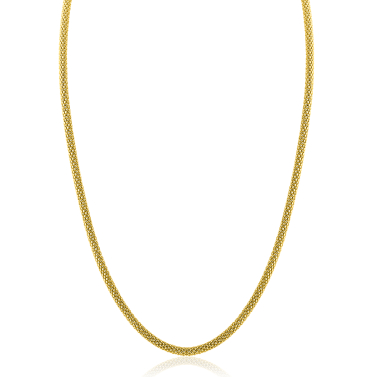 ZINZI gold plated zilveren popcorn ketting 3mm breed 42cm ZIC2765G