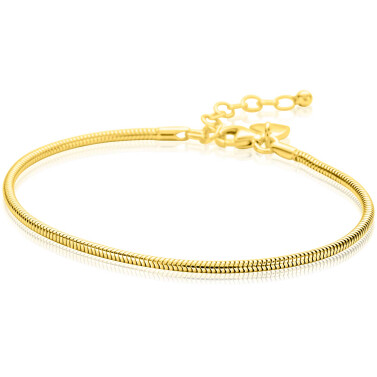 ZINZI gold plated zilveren ronde slangen armband (2mm breed) 17-21cm ZIA2849G