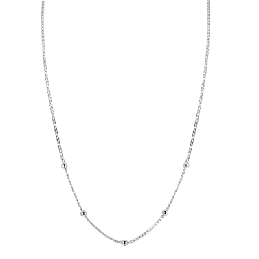 ZINZI zilveren gourmet ketting met vijf bolletjes 42–45cm ZIC2714