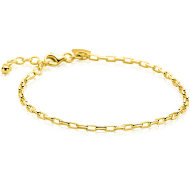 ZINZI gold plated zilveren paperclip schakel armband (2,2mm breed) 18-20cm ZIA2845G