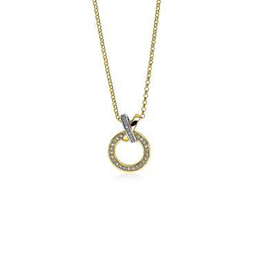 ZINZI gold plated zilveren ketting 42–45cm met X-vorm en luxe open rondje  ZIC1816Y