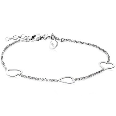 Zinzi zilveren armband hart 17-20cm ZIA1188