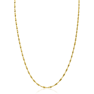 ZINZI gold plated zilveren ketting met glinsterende gedraaide schakels 1,9mm breed 43-45cm ZIC2585G
