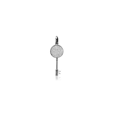 Zinzi zilveren hanger sleutel wit ZIH965