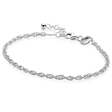 ZINZI zilveren massieve platte koord armband (2,6mm breed) 18-20cm ZIA2844