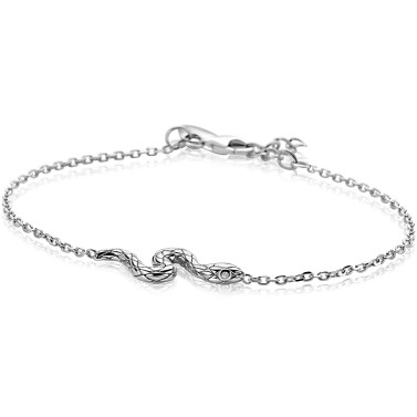 ZINZI zilveren armband met elegante slang, witte zirkonia's ZIA2721