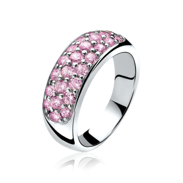 ZINZI zilveren ring roze ZIR334RC