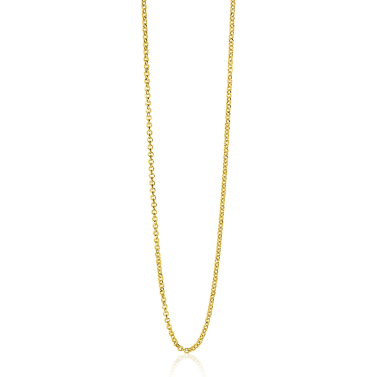 45cm ZINZI zilveren jasseron ketting geel verguld ZILC-J45G