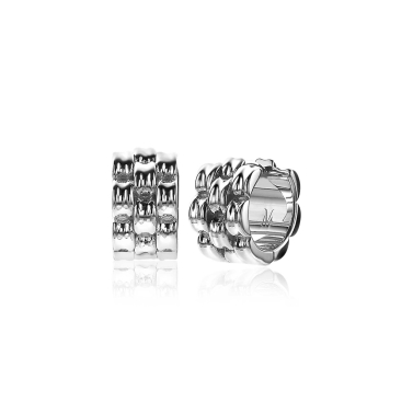 Mart Visser by ZINZI zilveren brede schakel oorringen met luxe scharniersluiting 15 x 8mm MVO22
