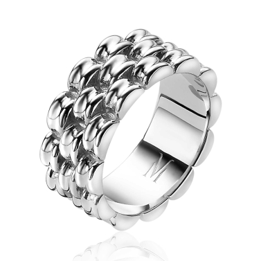 Mart Visser by ZINZI zilveren brede schakel ring 8mm breed MVR22
C