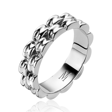 Mart Visser by ZINZI zilveren brede schakel ring 5,5mm breed MVR23
