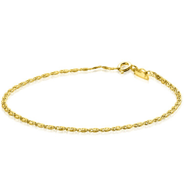 ZINZI Gold 14 karaat gouden fantasie schakel-armband 1,6mm breed ZGA295
