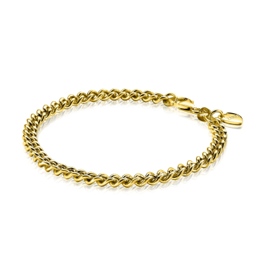 ZINZI zilveren geelvergulde gourmet armband 4,5mm breed 18,5cm ZIA1414G
