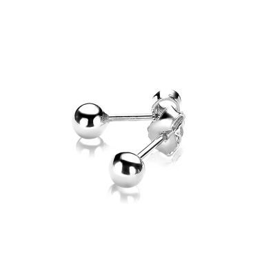 4mm ZINZI zilveren oorknoppen glad bol ZIO806
