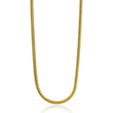 45cm Zinzi goldplated zilveren slangen collier 1,5mm breed ZISL15-45G