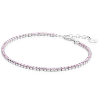 ZINZI zilveren tennis armband 2,1mm breed met rijzetting roze zirconia's ZIA2891R