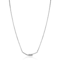 ZINZI zilveren ketting 42–45cm met staafjes bezet met witte zirkonia’s ZIC2729