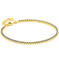 ZINZI gold plated zilveren tennis armband 2,1mm breed met rijzetting saffierblauwe kleurstenen ZIA2892B