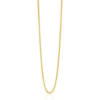 60cm ZINZI zilveren jasseron ketting geel verguld ZILC-J60G