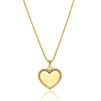 21mm ZINZI gold plated zilveren hanger hart met parelrand voor gravure ZIH2653G (zonder collier)