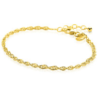 ZINZI gold plated zilveren massieve koord armband (2,6mm breed) 18-20cm ZIA2844G