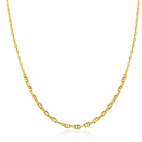 ZINZI goldplated zilveren ketting 45cm met aflopende marineschakels ZIC2762G