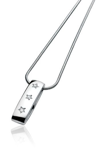 ZINZI DIAMONDS zilveren hanger diamant ster wit ZDH47