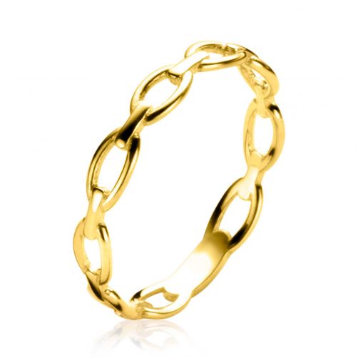nauwelijks Verloren over ZINZI Gold 14 karaat gouden ring met ovale schakels van 3mm breed ZGR368