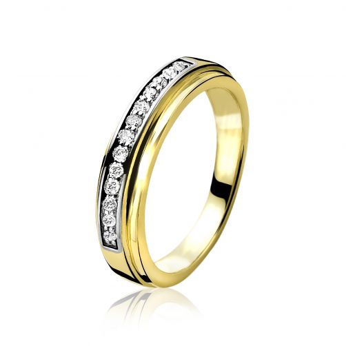 Zinzi Gold 14 karaat gouden ring diamant wit ZGR90
