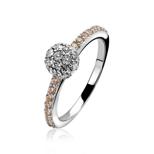 ZINZI zilveren ring champagne ZIR1015C